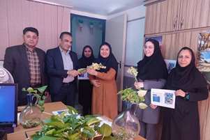 تجلیل از دو کارمند جوان شاغل در ستاد مرکز بهداشت شهید پیرویان کازرون به مناسبت هفته ملی جوان